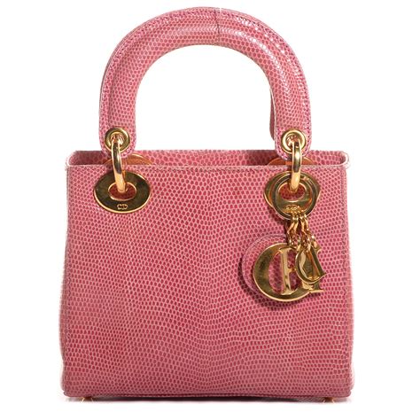 pink mini lady dior|mini lady dior lizard bag.